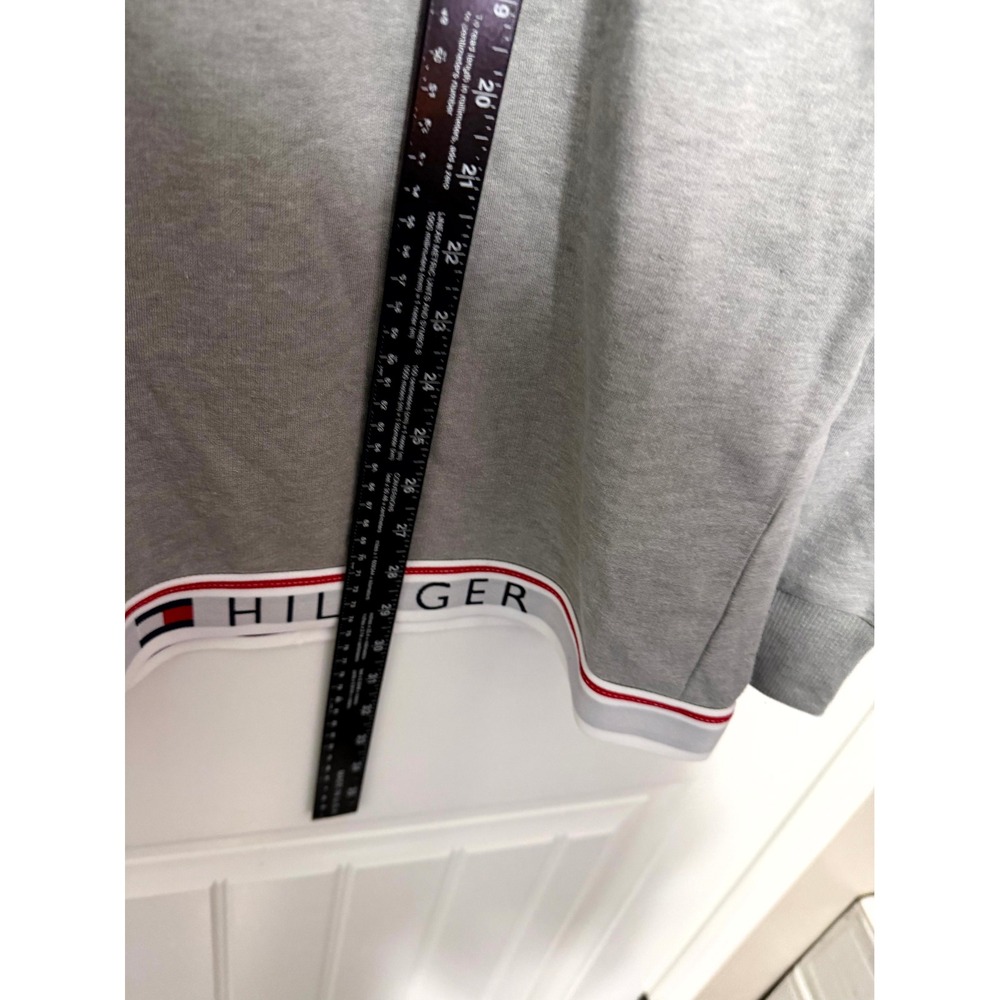 Tommy Hilfiger Sleepwear Hoodie Mens L Gray Logo Hem Long Sleeve Pullover - Picture 5 of 6